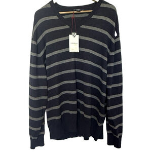 Daniel Cremieux Classics V-Neck Striped Silk Cotton Sweater Mens Size XXL NWT